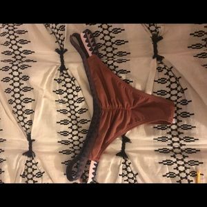 Purple cheeky bikini bottoms